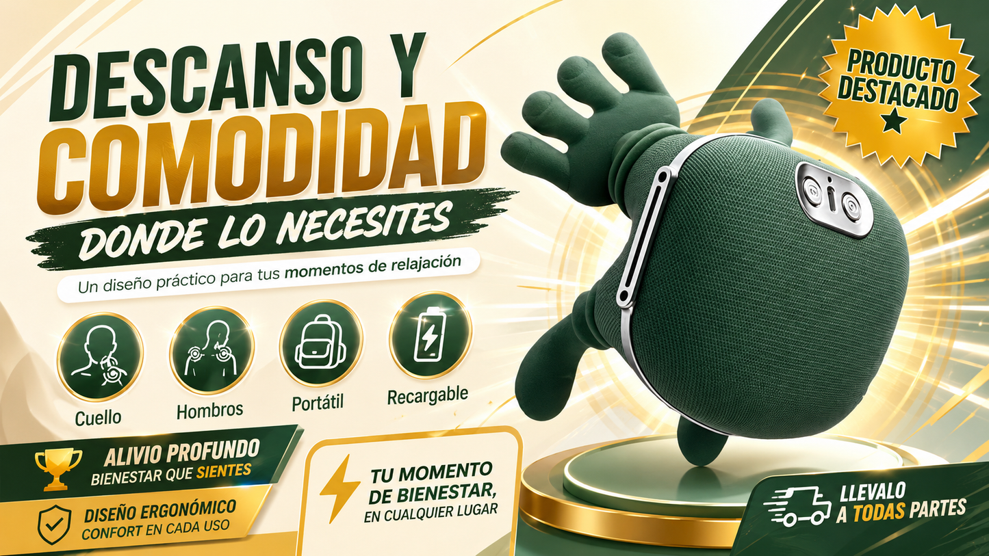 Masajeador De Cuello Con Manos Verde