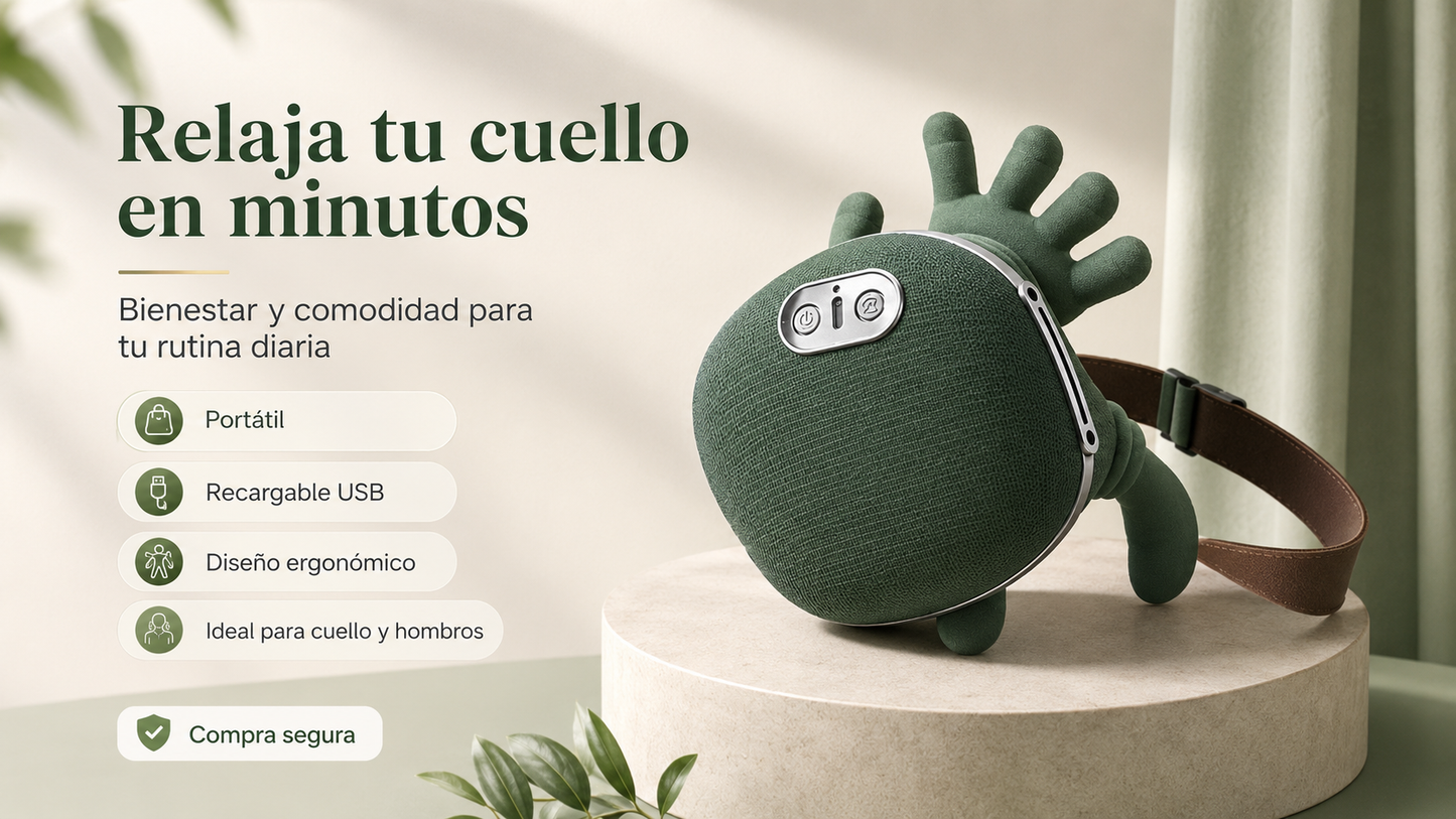 Masajeador De Cuello Con Manos Verde