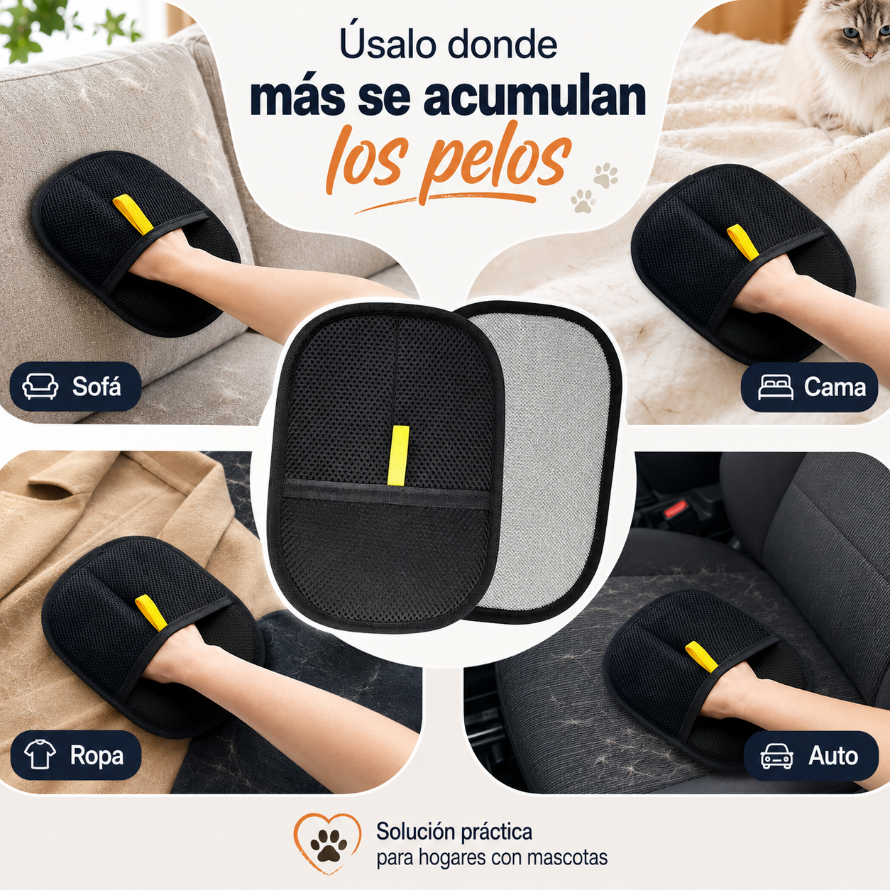 Guante Quita Pelos para Perros y Gatos – Reutilizable y Fácil de Usar